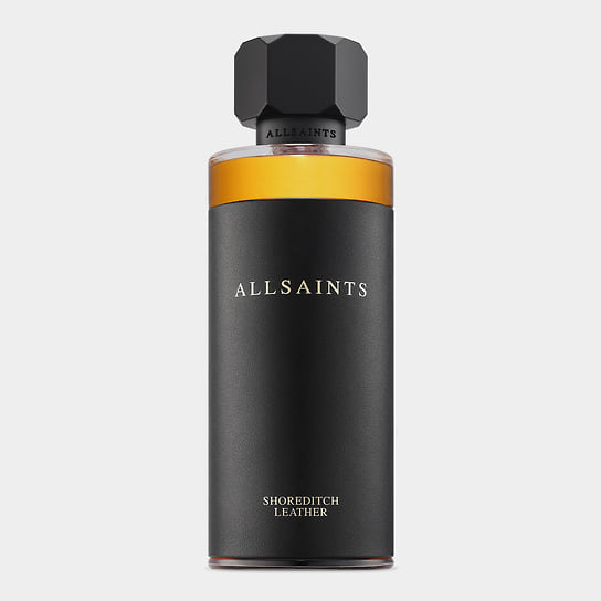 AllSaints, парфюмерная вода Shoreditch Leather. Ноты: элеми, розовая вода, жасмин, сандаловое дерево, шафран, пачули, амбра