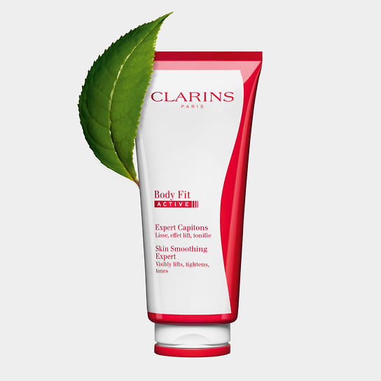 Clarins, разглаживающий крем-гель для тела с эффектом лифтинга Body Fit Active: уменьшает проявления целлюлита, тонизирует кожу. В составе: кофеин, ментол, экстракты растений
