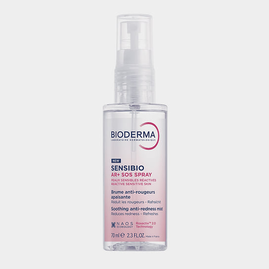Bioderma, успокаивающий спрей для чувствительной и реактивной кожи Sensibio AR+ SOS: быстро уменьшает внезапные покраснения и приливы жара. Приятно охлаждает и освежает кожу, уменьшает видимость сосудов. Sensibio AR+ Мгновенно успокаивающий SOS спрей против покраснений, 70 мл