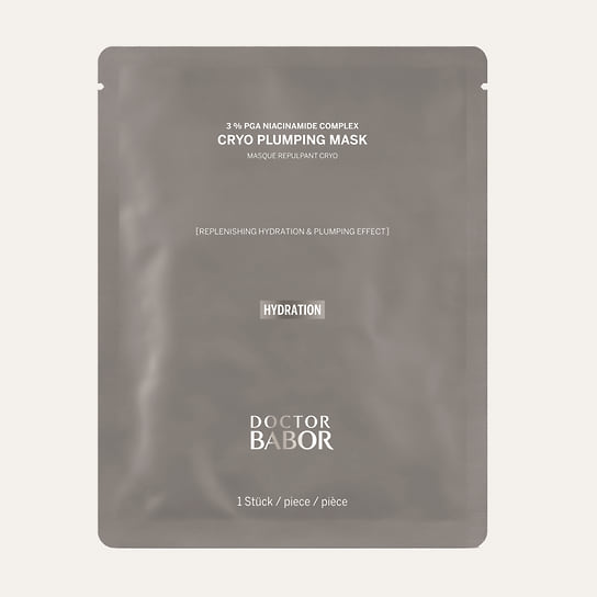 Babor, увлажняющая биоцеллюлозная маска с охлаждающим эффектом Hydration Cryo Plumping Mask. В составе: гиалуроновая и полиглутаминовая кислоты, ниацинамид, экстракт центеллы азиатской