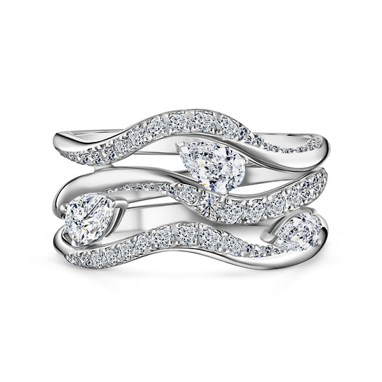 Кольца Lethe, белое золото, бриллианты, Alrosa Diamonds