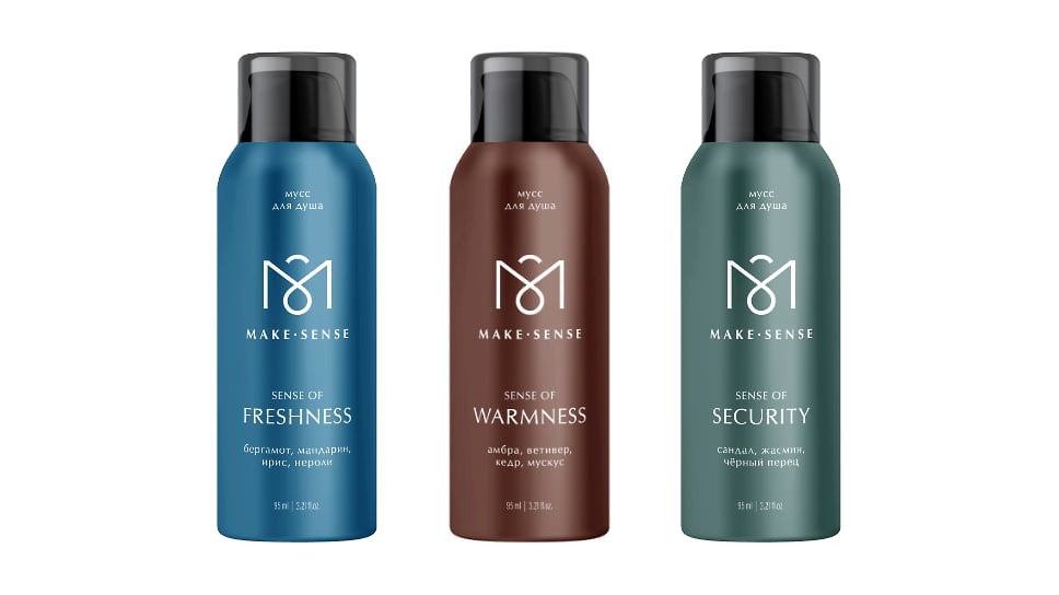 Make Sense, парфмированый мусс для душа (Sense of Freshness, Sense of Warmness или Sense of Security) во флаконе 95 мл.