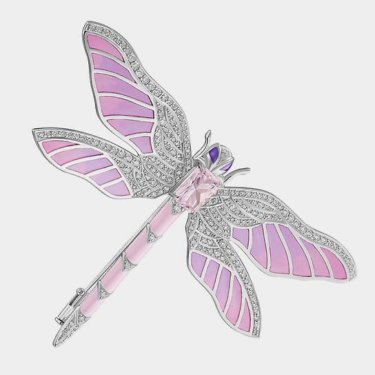 Брошь Libelle с морганитом и эмалью, Natasha Libelle