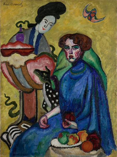 Илья Машков «Дама с китаянкой. Портрет Е.И. Киркальди». 1910 год