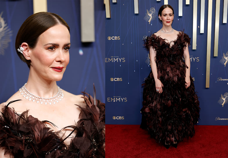Сара Полсон в платье Marc Jacobs и украшениях Boucheron