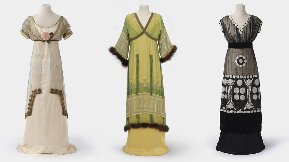 Paul Poiret, вечерние платья, 1907, 1908 и 1910 годы