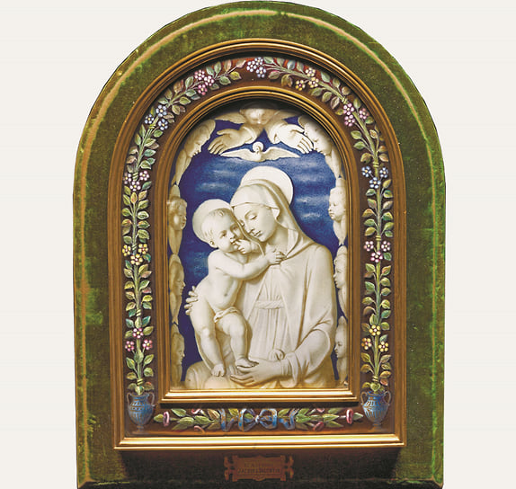 Мадонна По мотивам работы Андреа делла Роббиа «Мадонна каменщиков» (1475-1480), неизвестный лиможский мастер, конец XIX - начало XX века