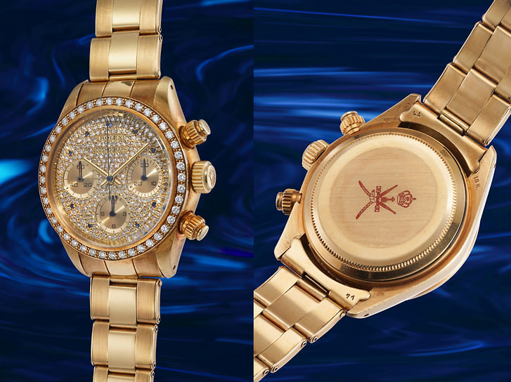 Часы Rolex Cosmograph Daytona Ref. 6269 with Red Khanjar, изготовленные по заказу султана Омана в 1986 году
