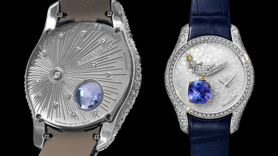 Tiffany &amp; Co. Bird on a Rock Legacy Tanzanite (номинация «Женские часы»): кварцевый механизм; корпус 36 мм — белое золото, бриллианты; цена — 120 тыс.