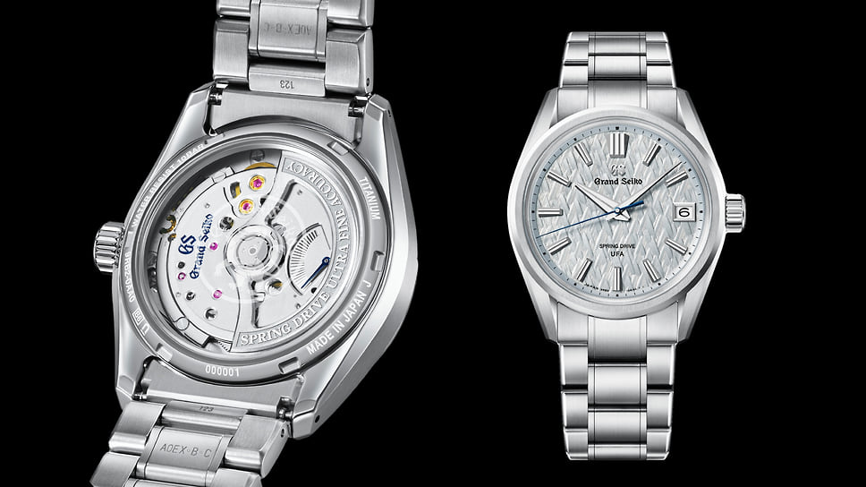 Grand Seiko Spring Drive U.F.A. (номинация «Мужские часы»): мехатронный механизм; корпус 37 мм – титан; цена – 12 тыс. (здесь и далее – в швейцарских франках)