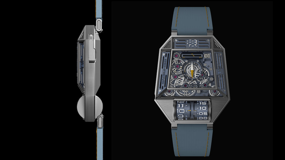 Behrens Orion One (номинация «Вызов»): автоматический механизм с указателями даты и времени дня/ночи; корпус 38 Х 44 мм – сталь; цена – 3 тыс.