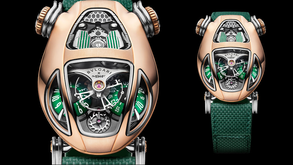 Bvlgari X MB&amp;F Serpenti (номинация «Иконические часы»): механизм с ручным заводом; корпус 39 X 53 мм - розовое золото; цена – 164 тыс., лимитированная 33 экз. серия