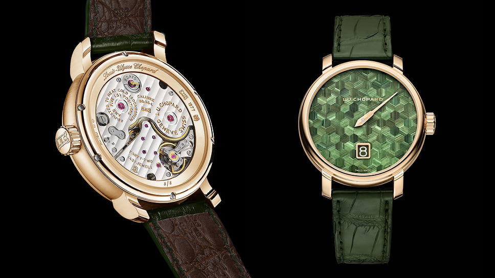 Chopard L.U.C Quattro Spirit 25 Straw Marquetry Edition (номинация «Художественные ремесла»): механизм с «прыгающим часом» и ручным заводом; корпус 40 мм - розовое золото, соломенное маркетри; цена – 65 тыс., лимитированная 8 экз. серия
