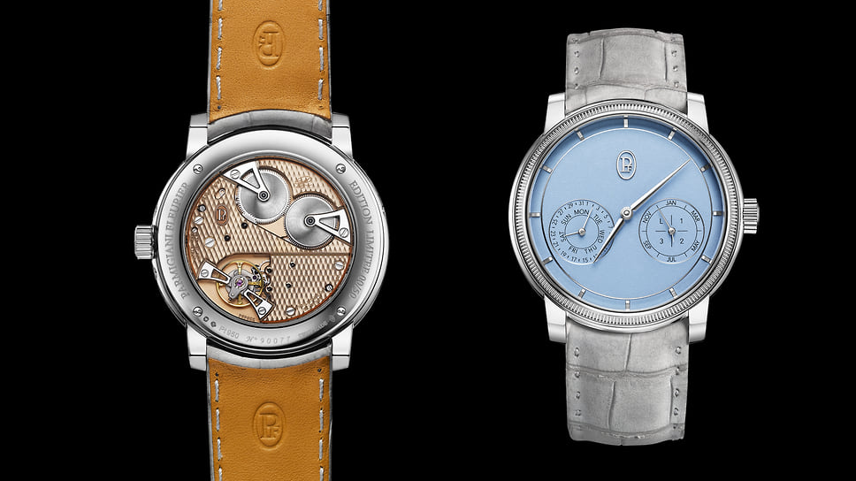 Parmigiani Fleurier Toric Quantieme Perpetuel (номинация «Мужские сложные часы»): механизм с вечным календарем и ручным заводом; корпус 40,6 мм – платина; цена – 92 тыс., лимитированная 50 экз. серия