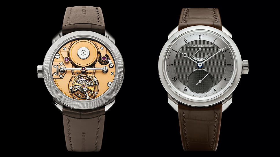 Urban Jurgensen UJ-1 Tourbillon Remontoire d&#39;Egalite (номинация «Часы с турбийоном»): механизм со скрытым турбийоном, ремонтуаром постоянной силы, индикатором запаса хода и ручным заводом; корпус 39,5 мм – платина; цена – 398 тыс., лимитированная 50 экз. серия