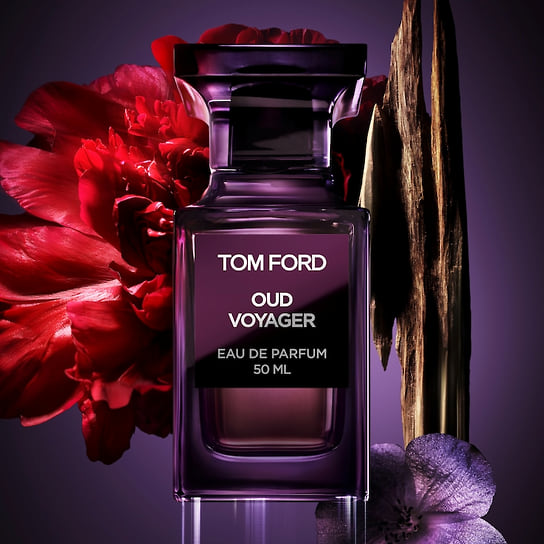 Tom Ford Private Blend, парфюмерная вода Oud Voyager. Ноты: герань, розовый перец, пион, кардамон, шафран, уд, пачули, ветивер, мускус