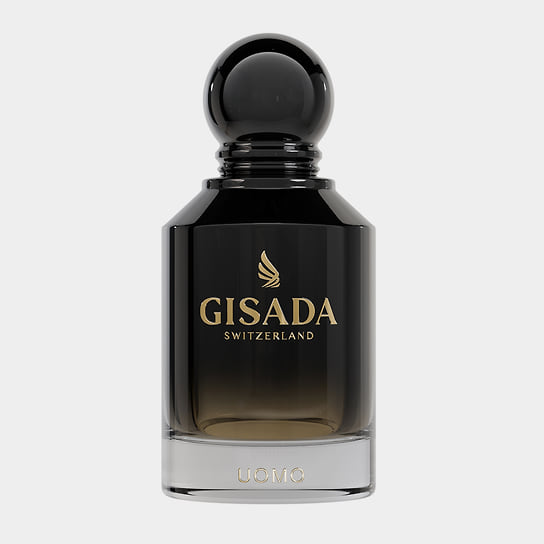 Gisadа, мужской аромат Uomo. Ноты: клубника, лимон, курага, роза, жасмин, кедр, глициния, лабданум с медом, серая амбра, шоколад, мох, замша, агаровое дерево, пачули