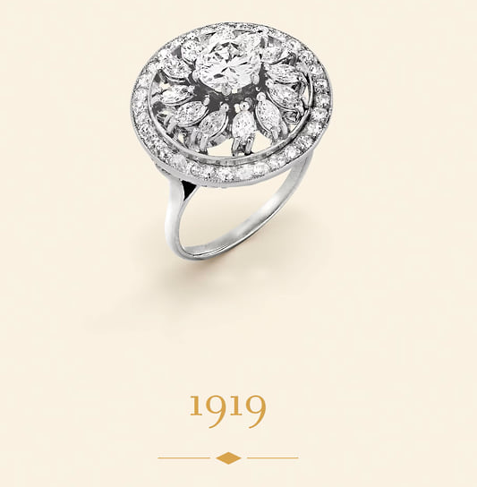 Кольцо, ориентировочно 1919 год. Платина, бриллианты