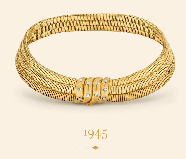 Колье, 1945 год. Желтое золото, платина, белое золото, бриллианты