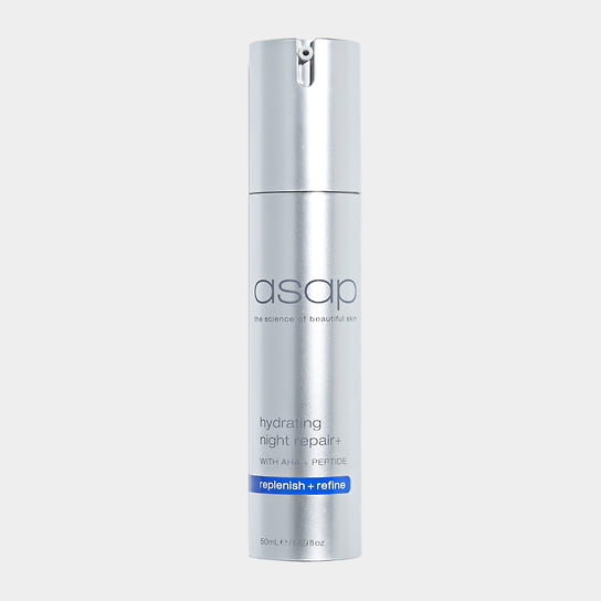 asap skin, ночной увлажняющий и восстанавливающий крем Hydrating Night Repair cream. В составе: комплекс гликолевой кислоты, пептиды, антиоксиданты