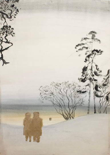 Олег Васильев «Двое на фоне пейзажа»