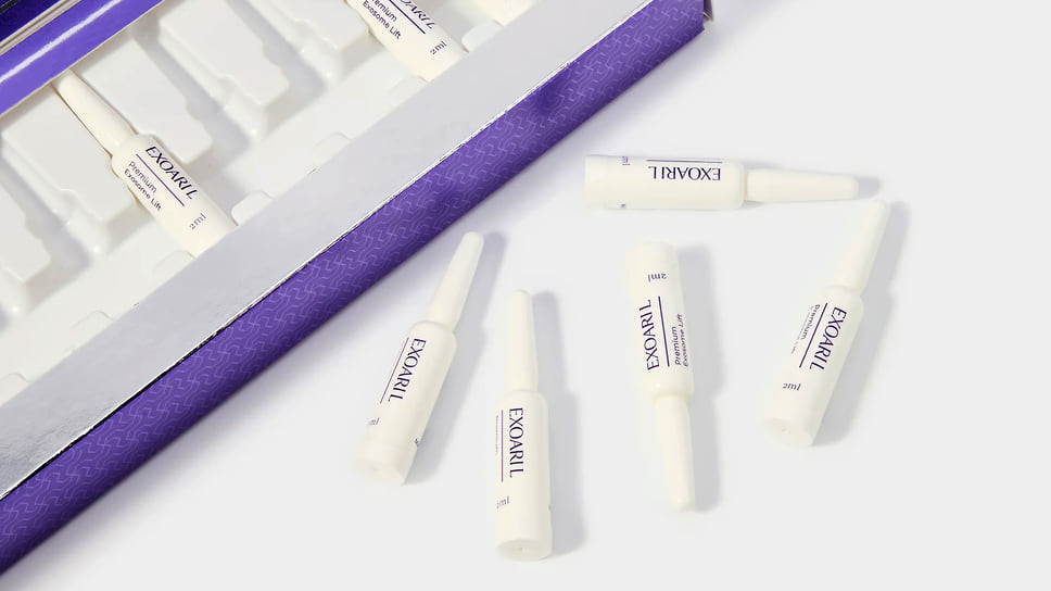 Exoari L, омолаживающие ампулы для кожи лица Premium Exosome Lift с высокой концентрацией экзосом, пептидов и активных аминокислот