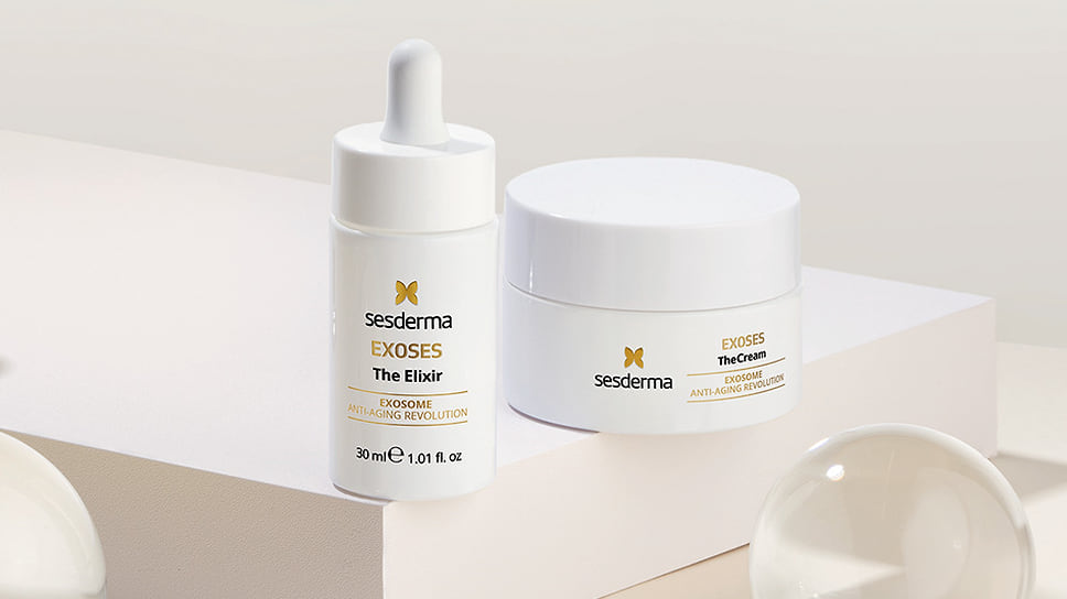 Sesderma, линия Exoses - эликсир и дневной крем для лица: улучшают текстуру кожи, активно увлажняют, снижают выраженность морщин и рубцов