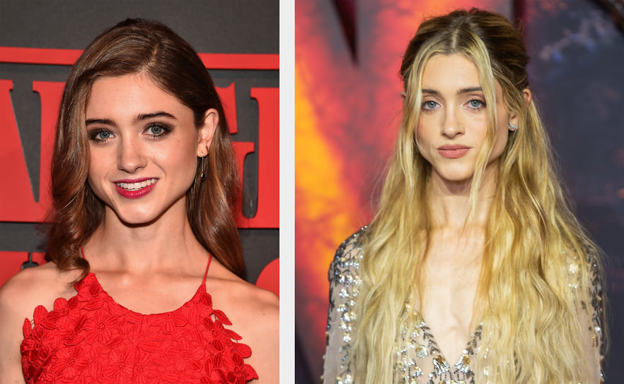 Наталия Дайер (Нэнси Уилер). В первом сезоне сериала актрисе был 21 год, сейчас ей 30 лет, встречается с партнером по сериалу актером Чарли Хитоном