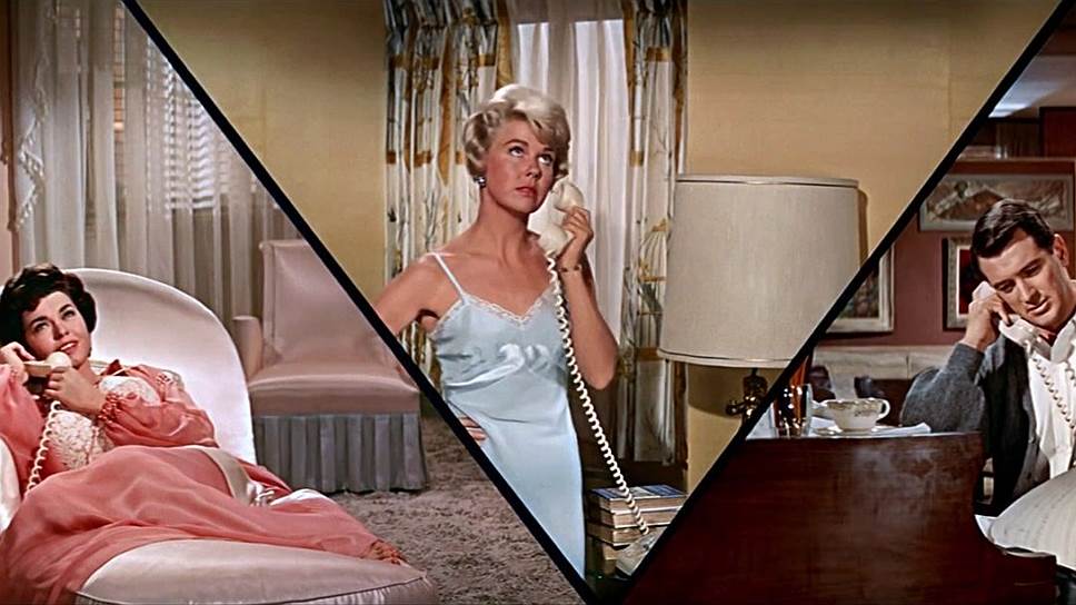 Фильм &quot;Телефон пополам&quot; (1959). В поликадре использованы разные геометрические формы 
