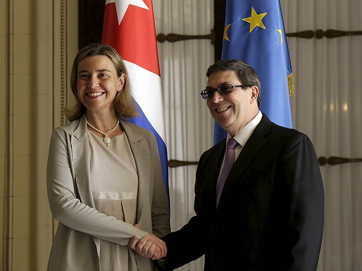Верховный представитель ЕС по иностранным делам и политике безопасности Федерика Могерини и глава МИД Кубы Бруно Родригес Паррилья