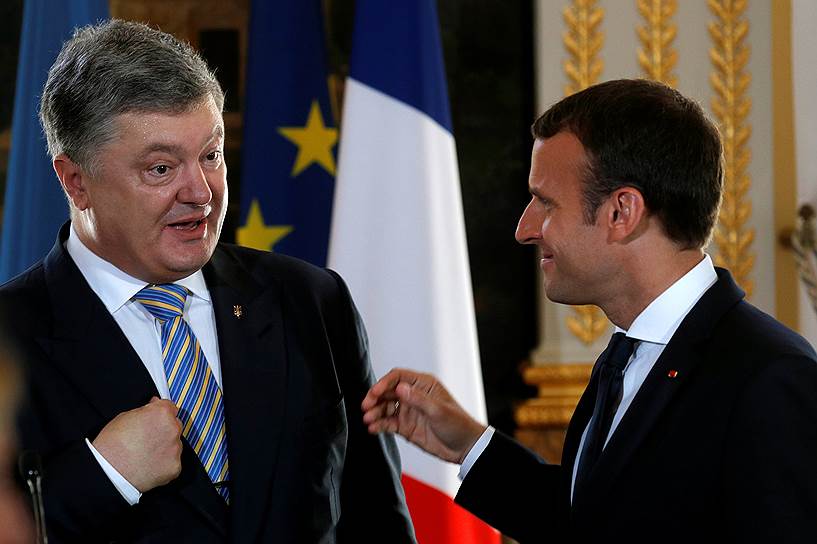 Президент Украины Петр Порошенко и президент Франции Эмманюэль Макрон