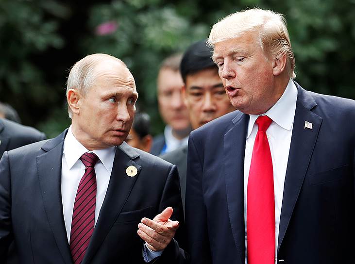Президент России Владимир Путин и президент США Дональд Трамп