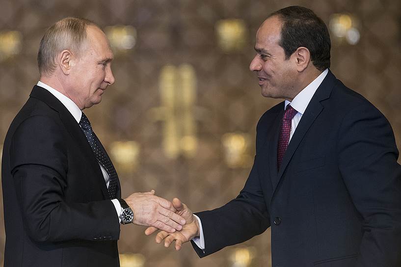 Президенты России и Египта Владимир Путин и Абдель Фаттах ас-Сиси