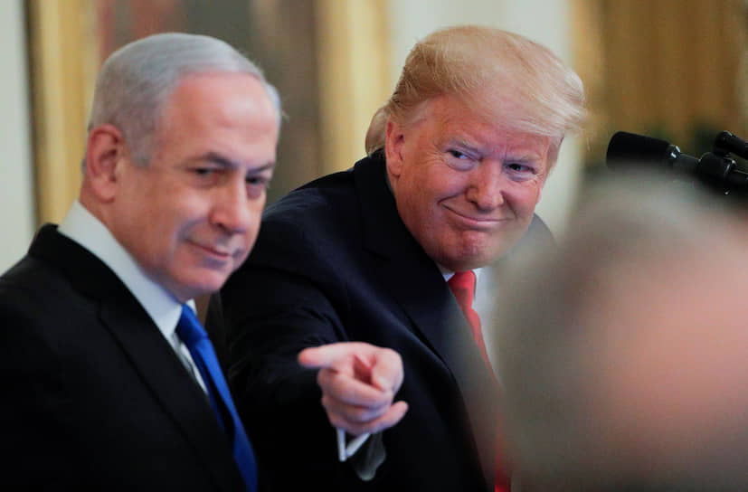 Премьер-министр Израиля Биньямин Нетаньяху (слева) и президент США Дональд Трамп
