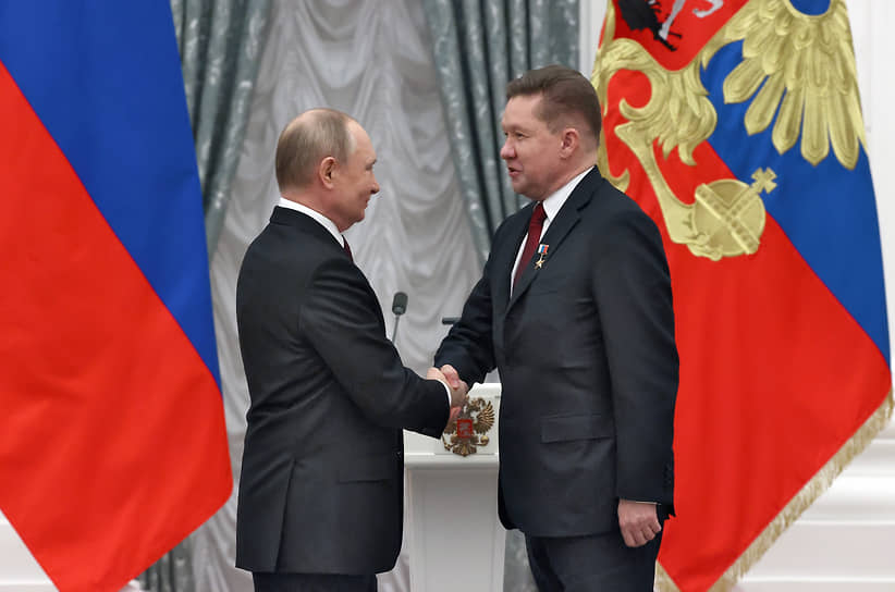 Владимир Путин и Алексей Миллер