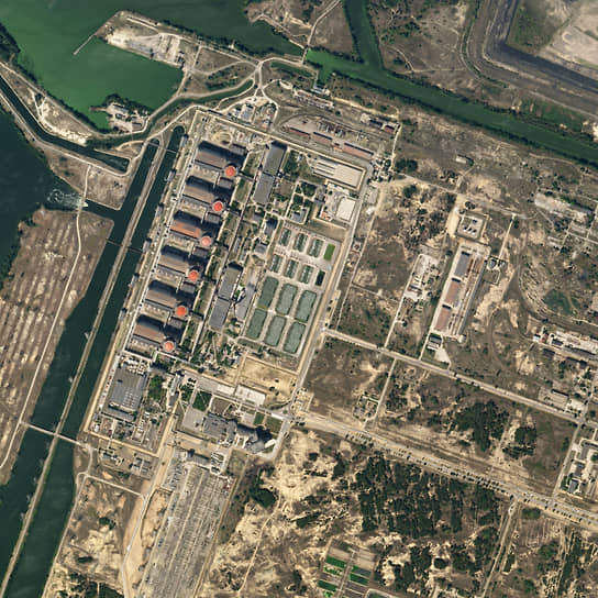 Спутниковый снимок ЗАЭС от 7 августа 2022 года, опубликованный Reuters