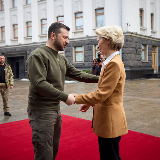 Урсула фон дер Ляйен и Владимир Зеленский в Киеве