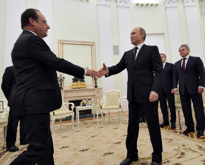 Франсуа Олланд и Владимир Путин во время встречи в 2015 году 