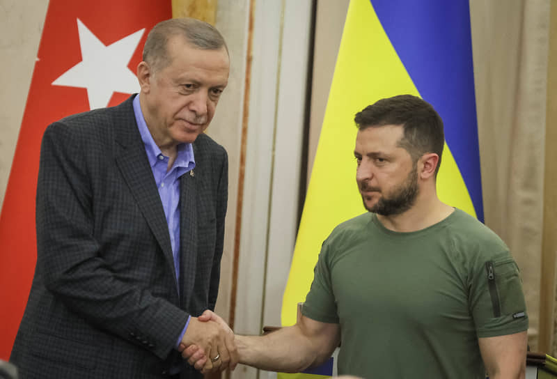 Реджеп Тайип Эрдоган (слева) и Владимир Зеленский в августе 2022 года