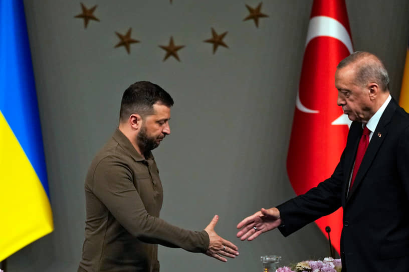 Владимир Зеленский (слева) и Реджеп Тайип Эрдоган во время встречи в июле 2023 года