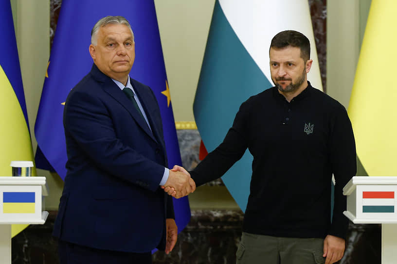 Виктор Орбан (слева) и Владимир Зеленский