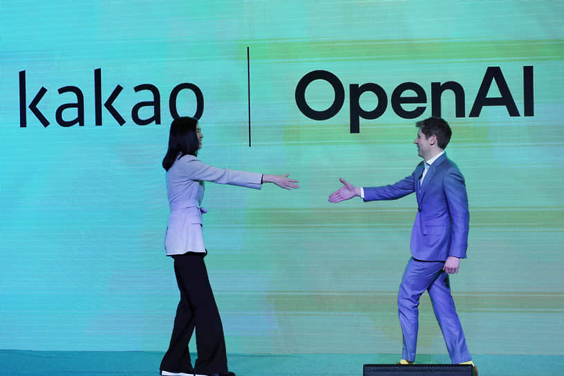 СЕО OpenAI Сэм Альтман и СЕО Kakao Чон Шина 