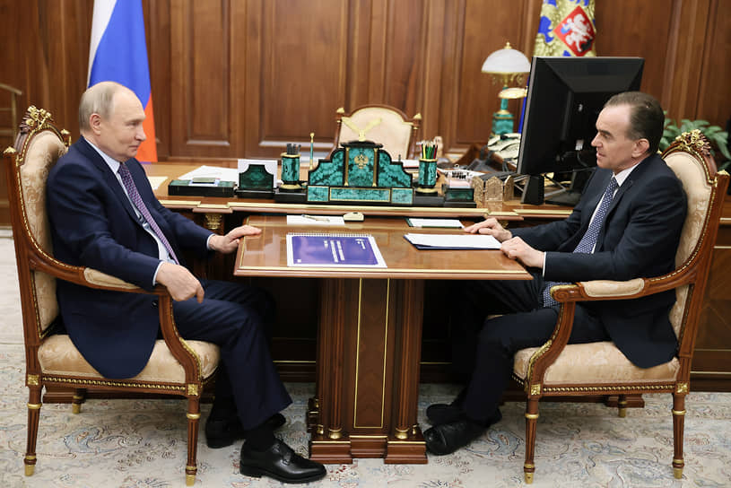 Владимир Путин и Вениамин Кондратьев во время встречи