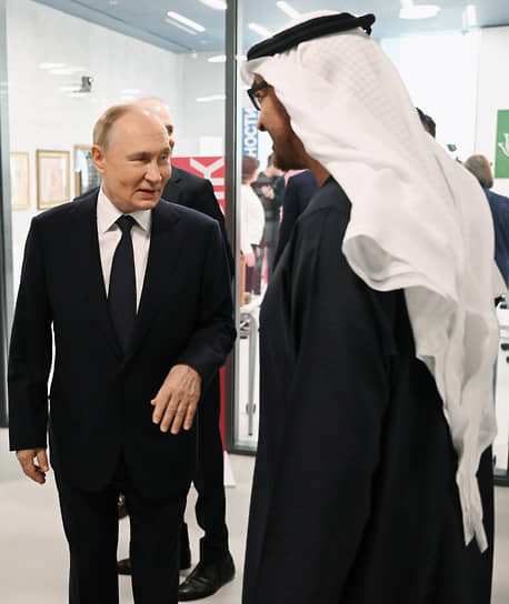 Владимир Путин и президент ОАЭ Мухаммед бен Зайд Аль Нахайян