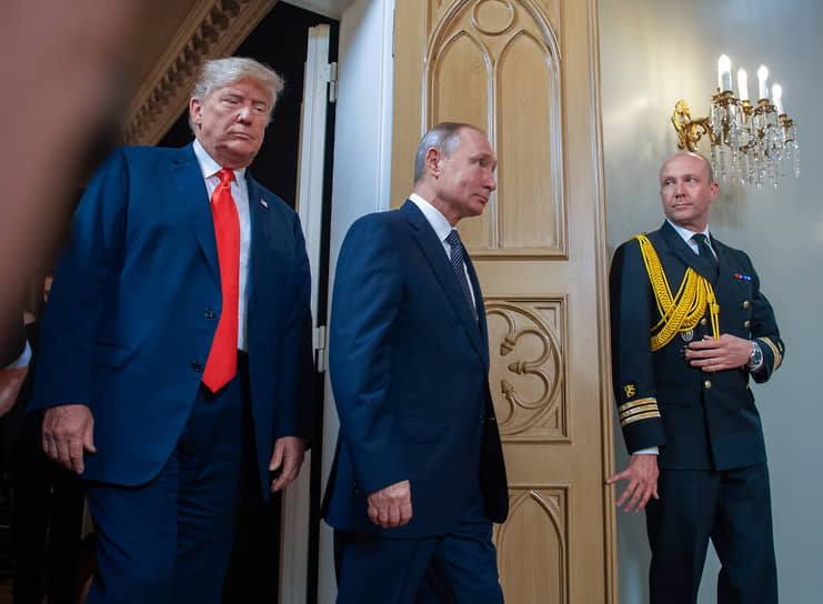 Дональд Трамп и Владимир Путин (2018 год)