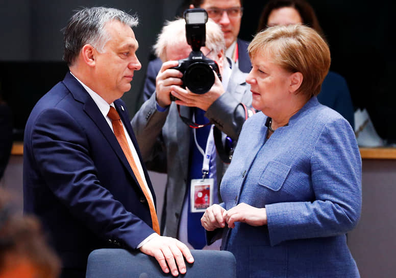 Виктор Орбан и Ангела Меркель в 2018 году