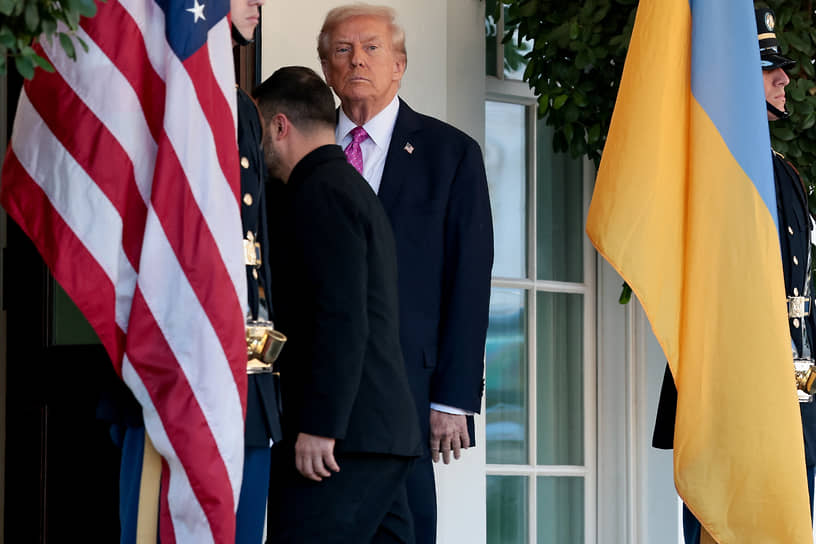 Президенты Владимир Зеленский и Дональд Трамп перед встречей в Белом доме (октябрь 2025 года)