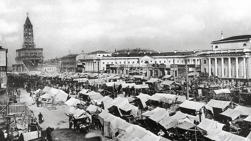 Здесь можно было купить все. Торговые ряды на Сухаревке. 1890 год