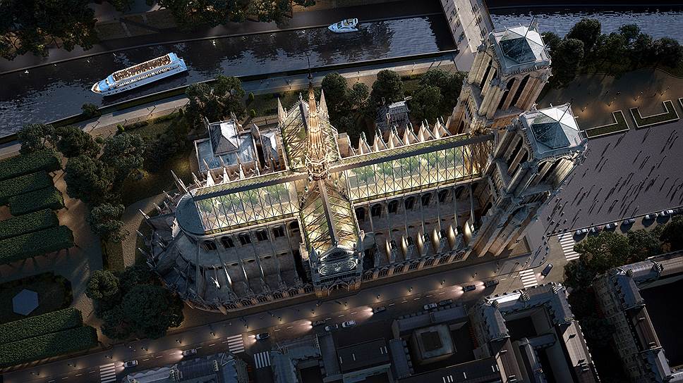 Бельгийская студия дизайна Miysis предлагает разбить на крыше собора сад