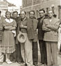 1950-е. Петр Алейников (справа) со съемочной группой фильма «Донецкие шахтеры»
